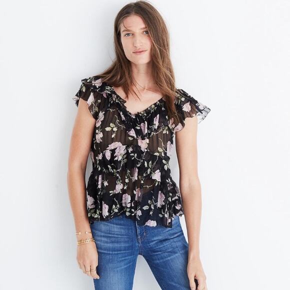 Ulla Johnson Silk Flora Floral Ruffled Georgette Top Size 2 - Picture 8 of 8